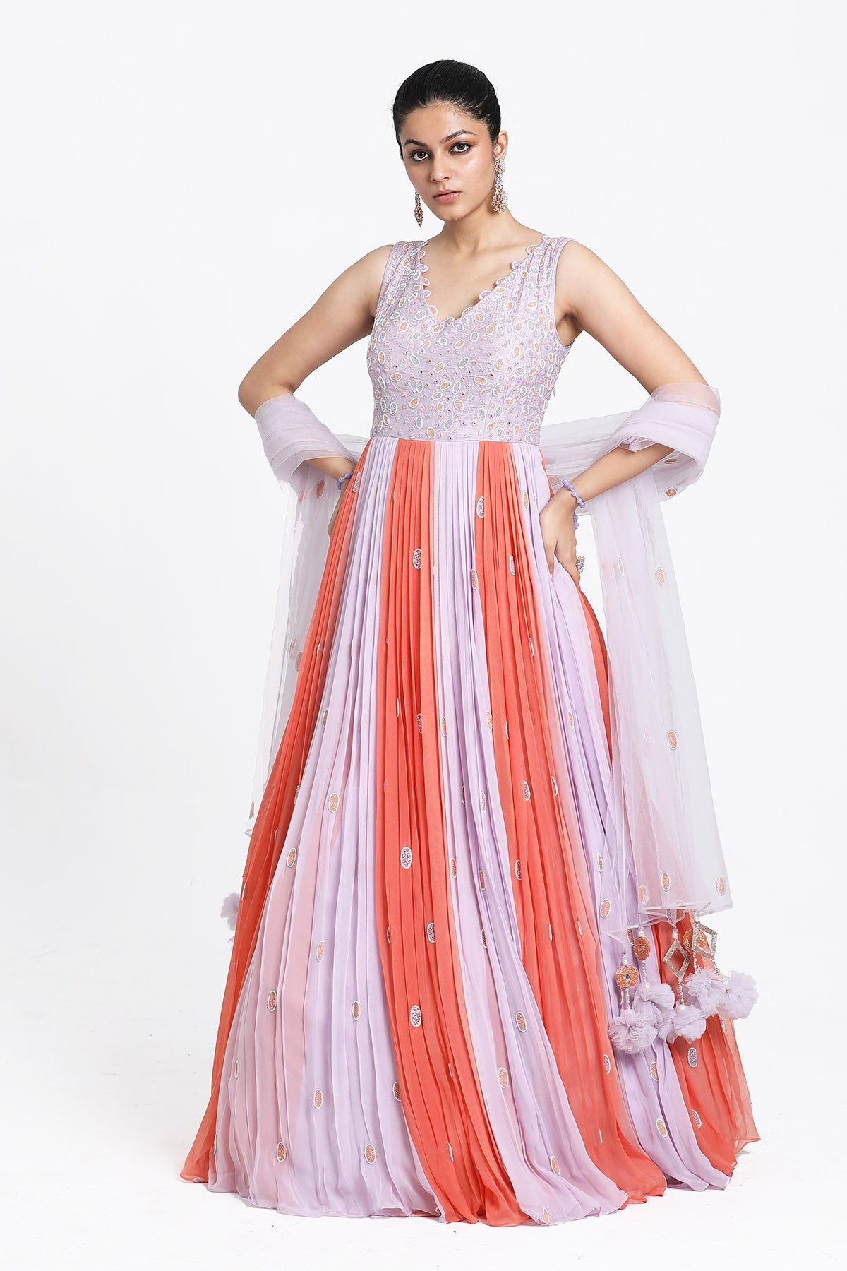Buy Resham Work Ombre Anarkali Set by Nitisha Kashyapi for women online at ScrollnShops